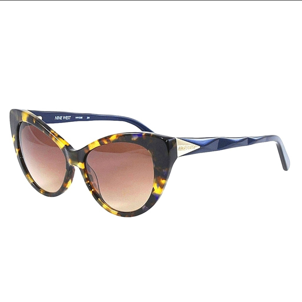 Nine West Cat Eye Sunglasses 53 15 135 Tortoise Blue Womens Sunglasses - Picture 6 of 7